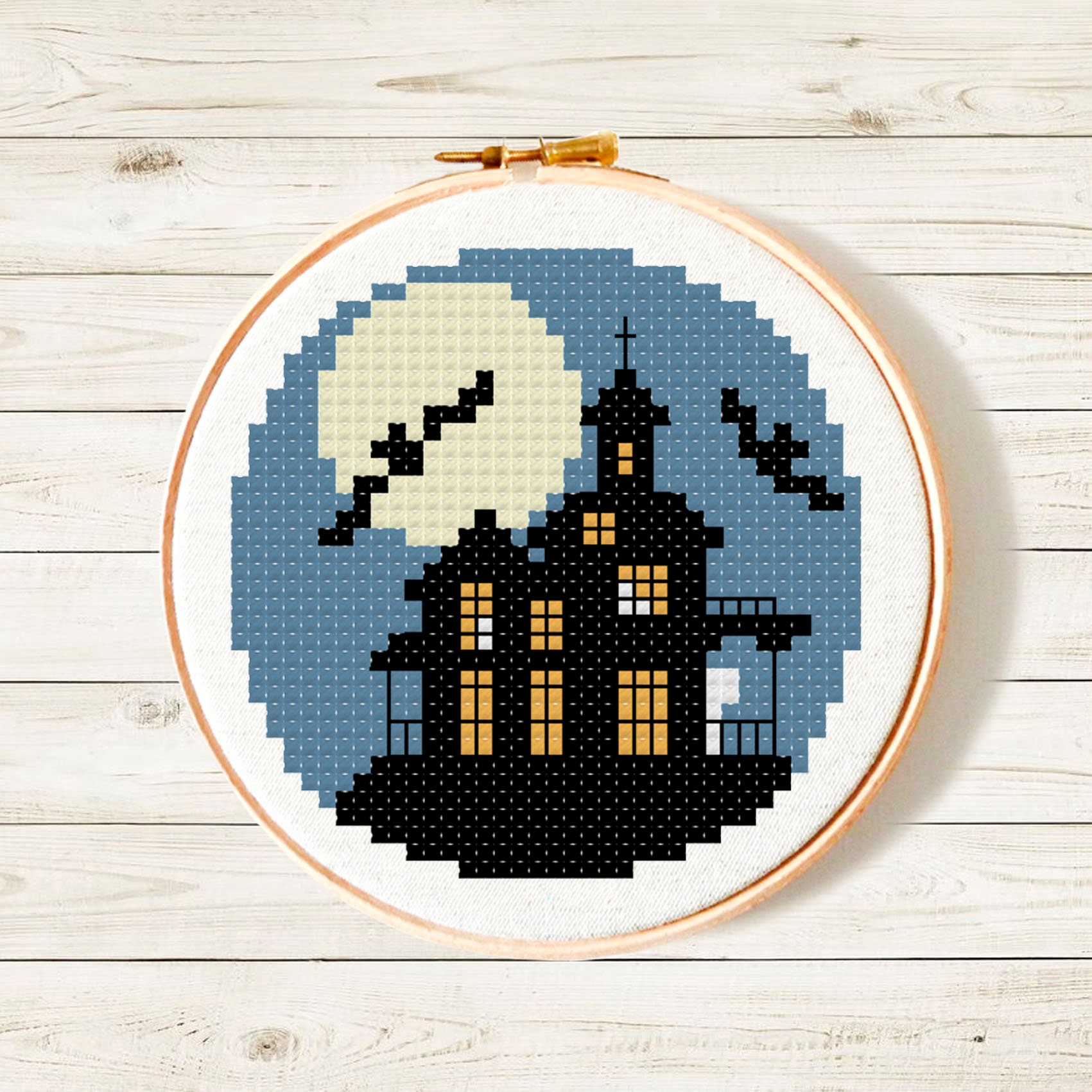 Haunted Mansion Cross Stitch Pattern Halloween Cross Stitch | Etsy