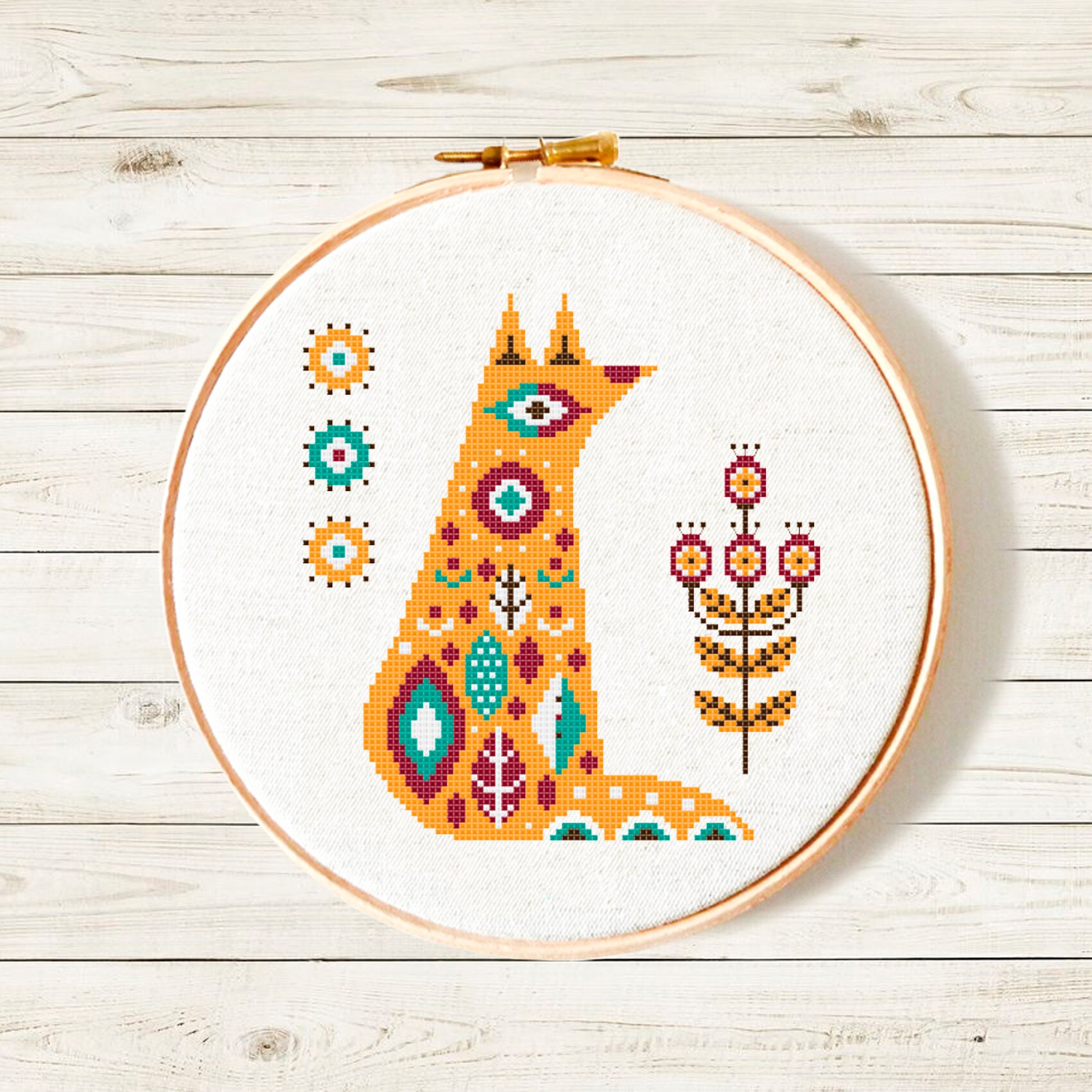 Norwegian folk animals cross stitch patterns Set of 3 Etsy