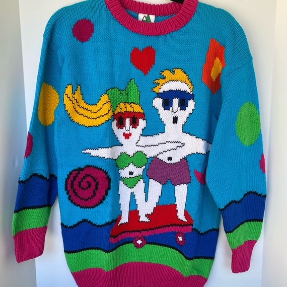 New Vintage Novelty Summer Lovers Crew Neck Sweat… - image 1