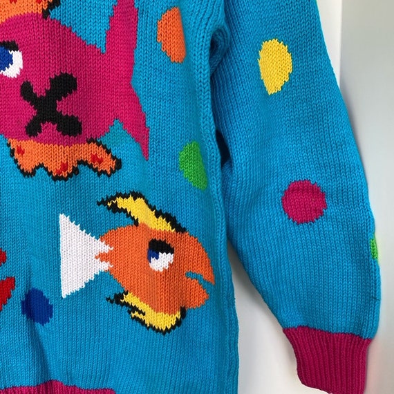 New Vintage Novelty Fish Crew Neck Sweater from t… - image 3