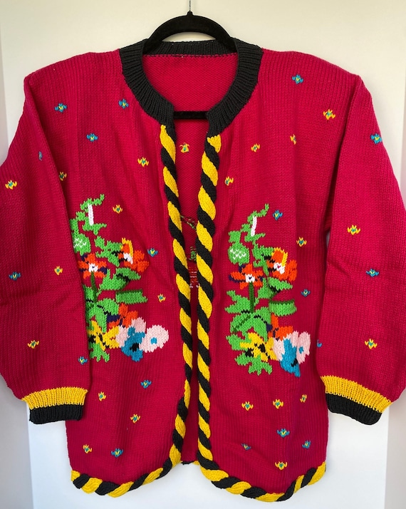 New Vintage Floral Cardigan Sweater from the 1990'