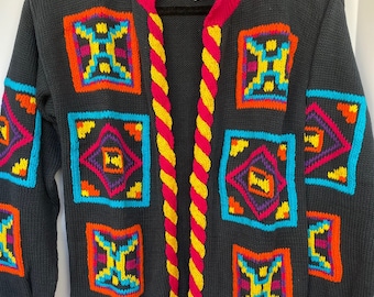 Nowy sweter kardigan w kwiaty w stylu vintage z lat 90-tych