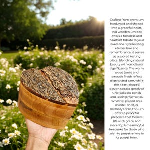 Herz-Form-Rinde-Urne für menschliche Asche Urne für die menschliche Asche Urne aus Holz für menschliche Asche Rustikale Urne Luxus-Urne Urne für Vater und mehr