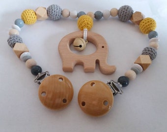 Stroller chain with elephant, different colors for boys and girls