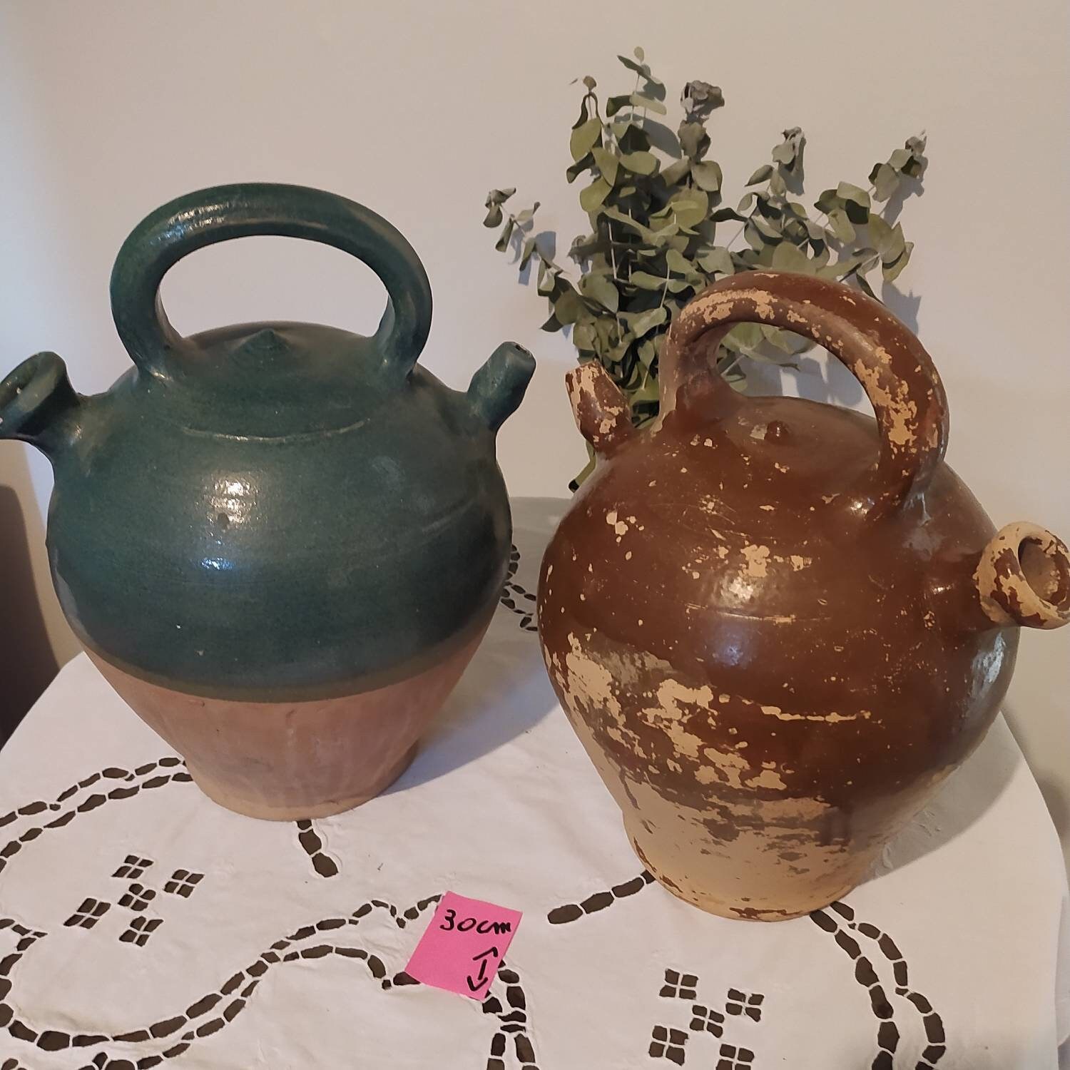 Cruchon Catalan, Cruchon à Eau Antique, Gargoulette Française Sud de France, Terre Cuite Vernie ou N