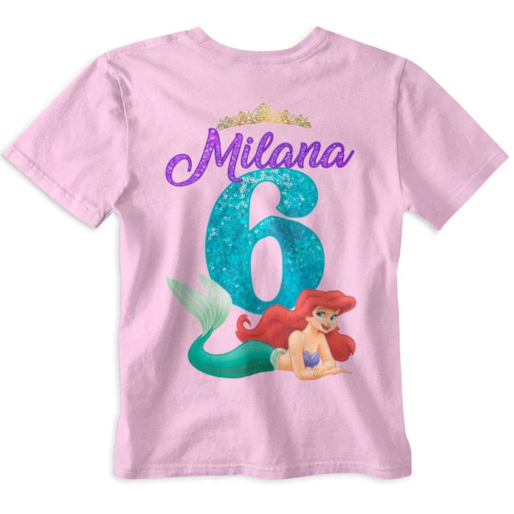 Ariel Birthday Shirt Little Mermaid Birthday Shirt Mermaid Etsy