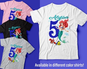 Ariel Birthday Shirt / Ariel Tshirt / Ariel Party Supplies / Ariel Party  / Little Mermaid Birthday Shirt / Little Mermaid Shirt / Ariel