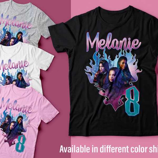 Descendants, Descendants Birthday Shirt, Personalized Descendants Shirt, Descendants 3 Birthday Shirt, Descendants 3 Shirt, Evie, Mal, Uma