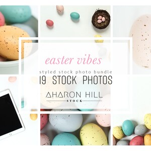 Pastel Paaseieren Stock Foto Bundel | 19 Styled Stockfoto&#39;s | Lifestyle Branding Foto&#39;s voor uw bedrijf | AharonHillStock