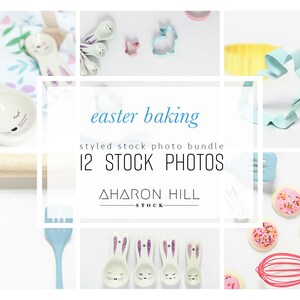 Pastel Pasen Bakken Stock Foto Bundel | 12 Gestileerde Stockfoto&#39;s | Lifestyle Branding Foto&#39;s voor uw bedrijf | AharonHillStock