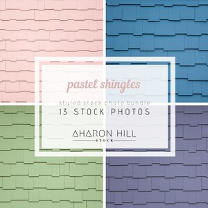 Pastel Shingles Architecture Stock Photo Bundle / 13 Styled Stock Photos / AharonHillCreative Branding Business