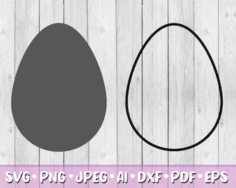 Egg SVG, download digital, Svg, Jpeg, Png, Dxf, Eps, Ai, PDF, arquivos de corte, ovo de Páscoa, contorno de ovo, silhueta de ovo