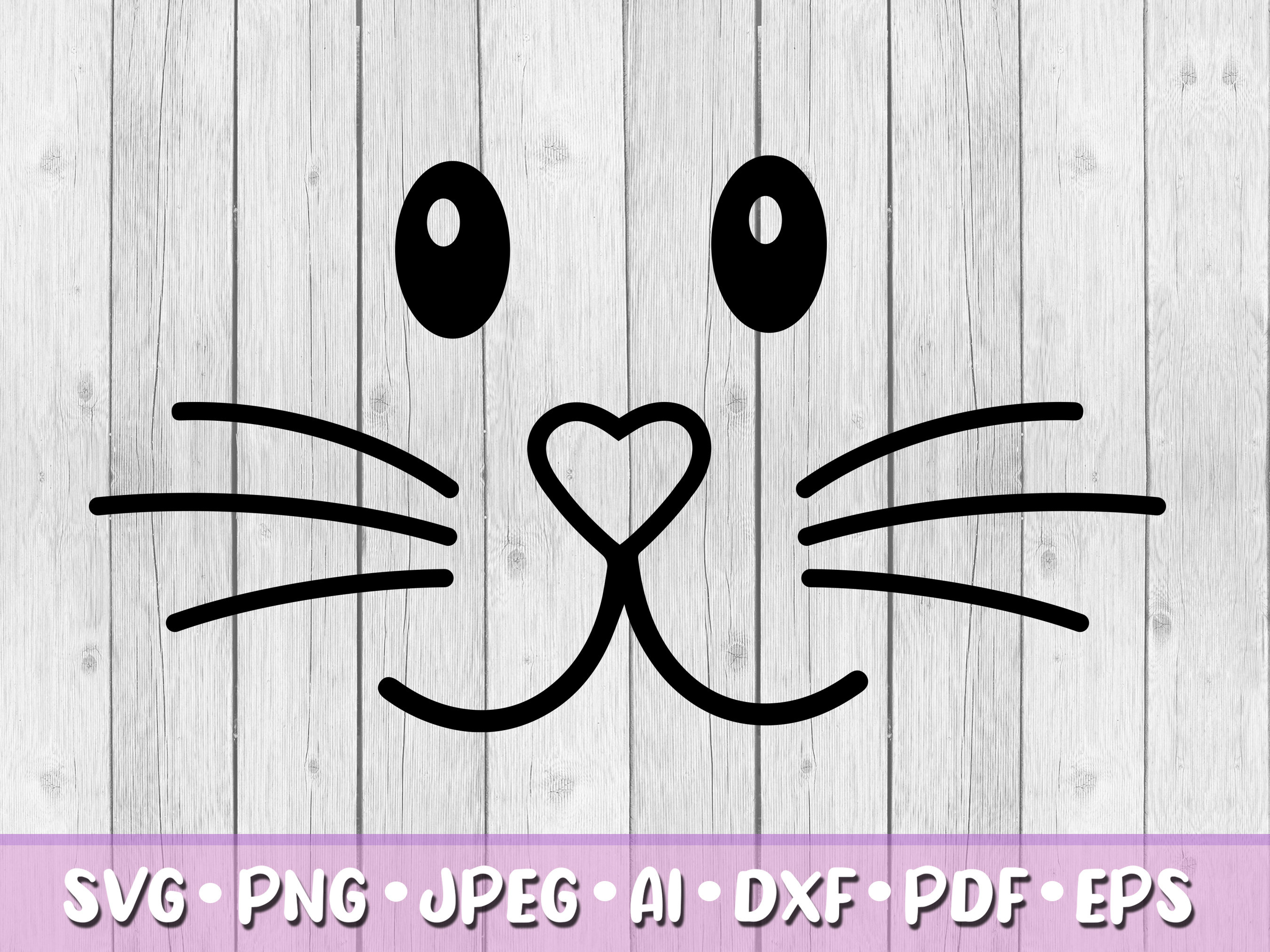 Hasengesicht SVG digitaler Download Svg Jpeg Png Dxf - Etsy.de