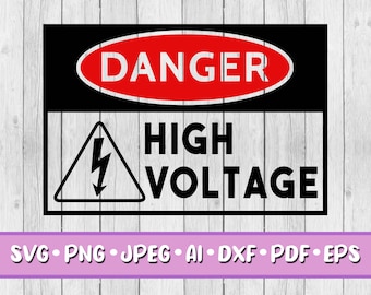 Perigo SVG, download digital, Svg, Png, Jpeg, Dxf, Eps, Ai, PDF, arquivos Cricut, alta tensão, sinal de cuidado, sinalização, placa