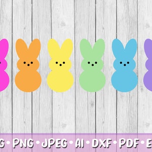 Conejito de Pascua SVG, Descarga digital, SVG, JPEG, PNG, DXF, EPS, AI, PDF, Archivos de corte, Día de Pascua, Conejito, Conejitos
