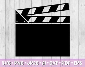 Blank Clapper Board SVG, Digital Download, Svg, Png, Jpeg, Dxf, Eps, Ai, PDF, Cricut Files, Cinema, Movie, Film, Clapping Board, Design