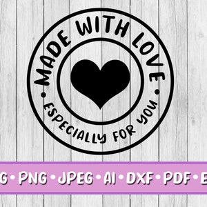 Made With Love Svg, Crochet Svg File for Cricut Yarn Svg Homemade Svg Made  With Love Tag Gift Tag Svg Commercial Use Digital File Made by Me 