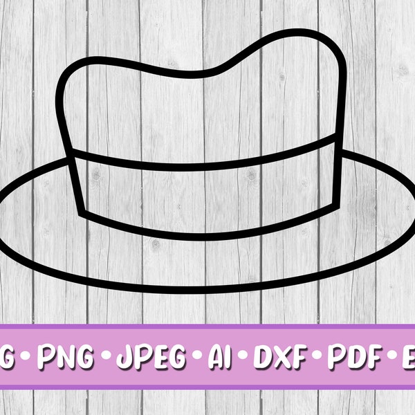 Classic Hat SVG, Digital Download, Svg, Jpeg, Png, Dxf, Eps, Ai, Clipart, Hat, Fedora Hat