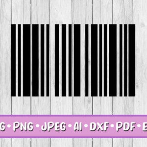 Código de barras SVG, download digital, Svg, Jpeg, Png, Dxf, Eps, Ai, PDF, arquivos Cricut, etiqueta de código de barras, preço, custo, etiqueta, digitalização
