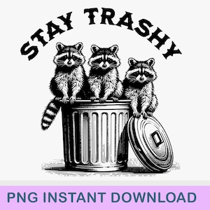 Restez poubelle PNG, téléchargement numérique, sublimation, T-shirt, sweat à capuche, mug, gobelet, cadeau, drôle, humour, raton laveur, sarcastique