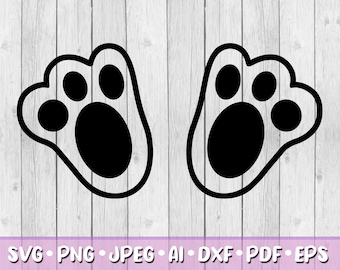 Hase Füße SVG, digitaler Download, SVG, Jpeg, Png, Dxf, Eps, Ai, Osterhase Clipart, Ostern, Kaninchen, Kaninchenfüße, Pfoten