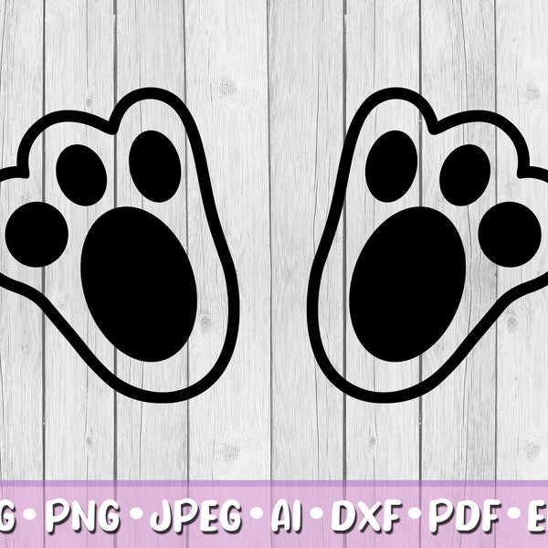 Bunny Feet SVG, Digital Download, Svg, Jpeg, Png, Dxf, Eps, Ai, Easter Bunny Clipart, Easter, Rabbit, Rabbit Feet, Paws