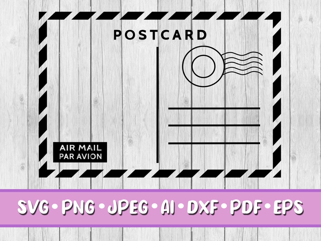 Postcard SVG, Digital Download, Svg, Jpeg, Png, Dxf, Eps, Ai, PDF