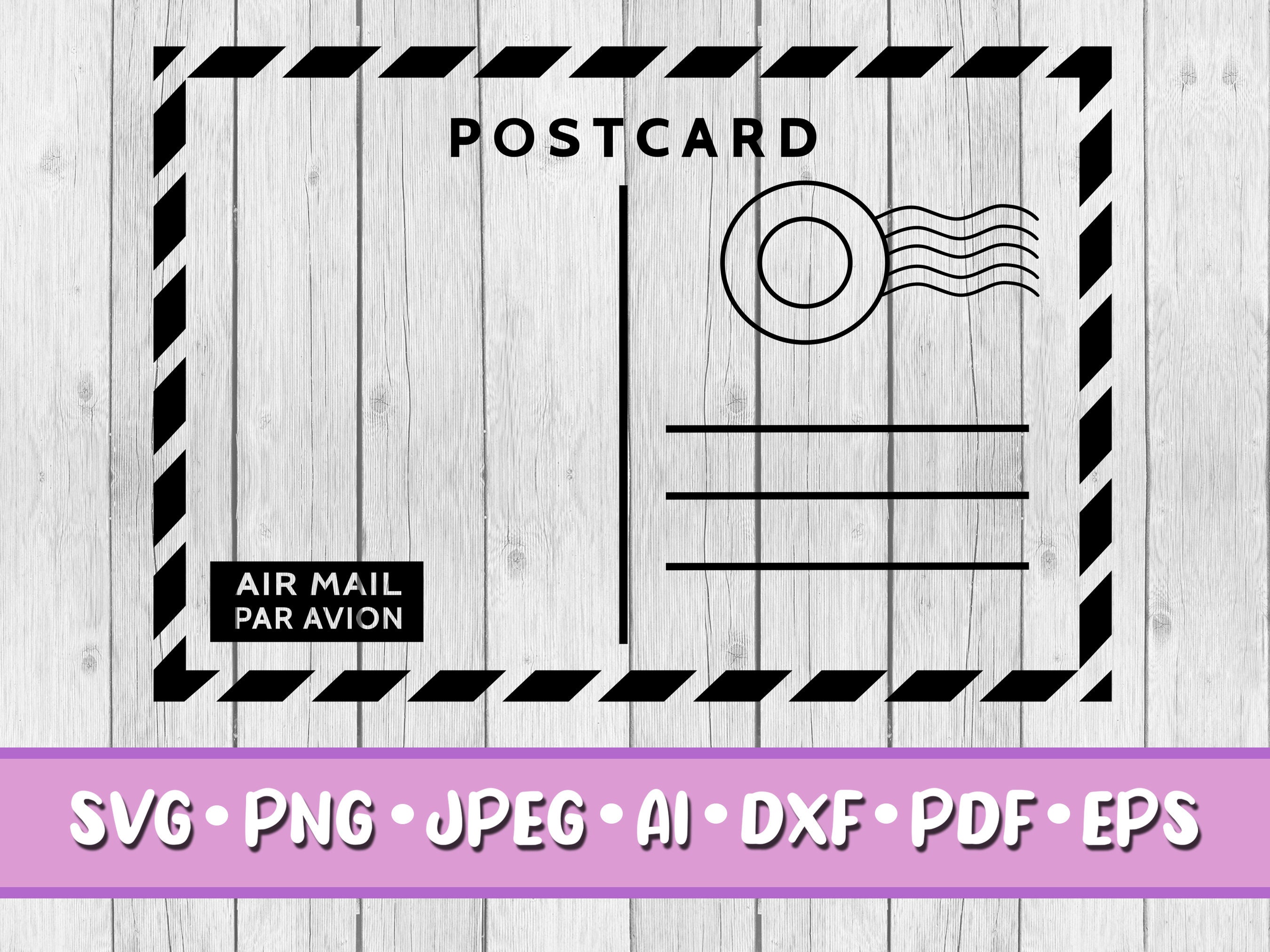 air mail postcard frame with copy space for your text or design
