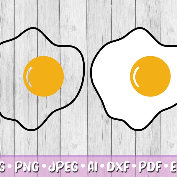 Fried Egg SVG, Bundle of 2, Digital Download, Svg, Jpeg, Png, Dxf, Eps, Ai, Easter Egg Clipart, Easter, Fried Egg