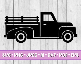 Retro Pickup Farm Truck SVG, Digitale Download, Svg, Png, Jpeg, Dxf, Eps, Ai, PDF, Cricut Files, Vintage Truck, Farm Truck, Antique