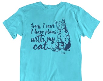 Plans with my Cat, Graphic Tees, Funny Shirts, Mens Tshirt, Graphic Tshirts, Tshirt Gifts, Tshirts, Novelty Tshirts, Cat shirt, Cat tee