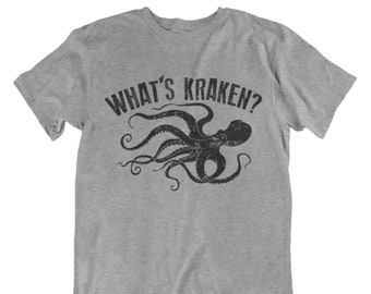 Kraken, Graphic Tees, Funny Shirts, Mens Tshirt, Graphic Tshirts, Tshirt Gifts, Tshirts, Novelty Tshirts, Mens Tshirt Gifts, Sea Monster Tee