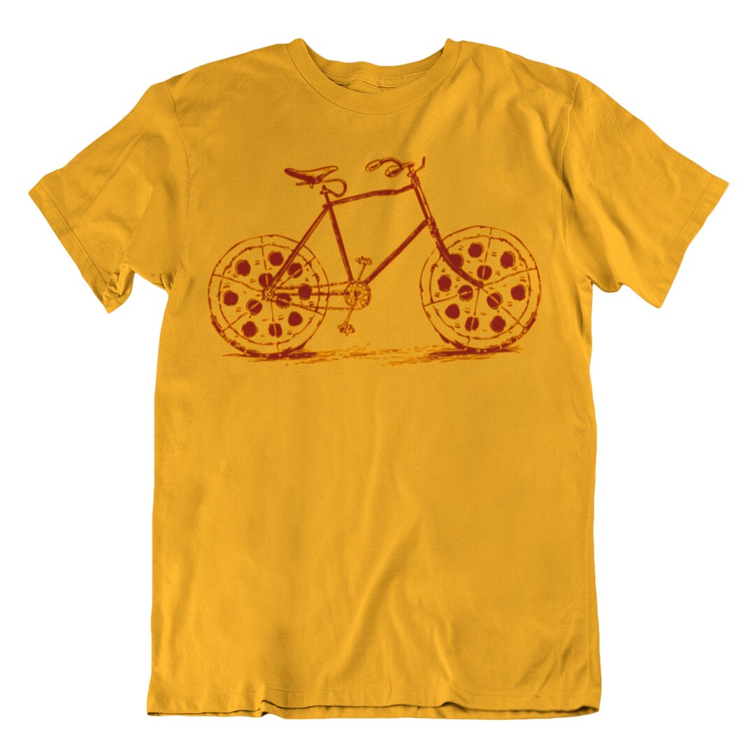 Pizza Bicycle Graphic Tees Funny Shirts Mens Tshirt - Etsy