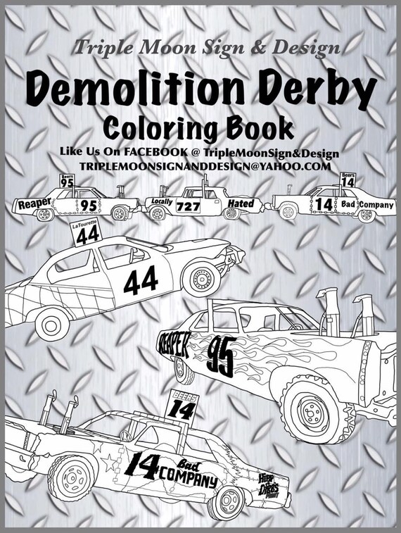 Demolition derby coloring book first edition | Etsy