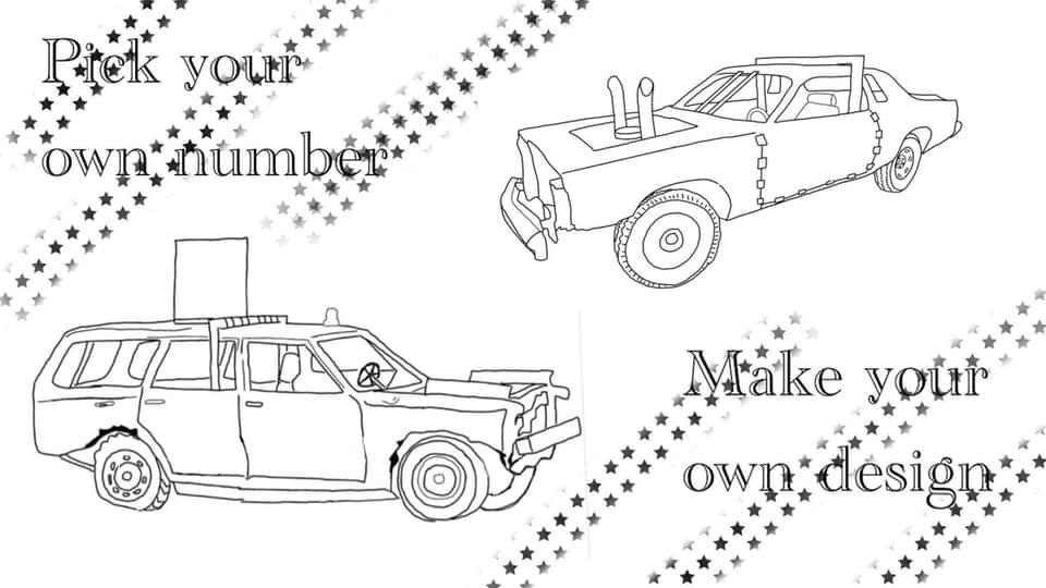 Demolition derby coloring book | Etsy