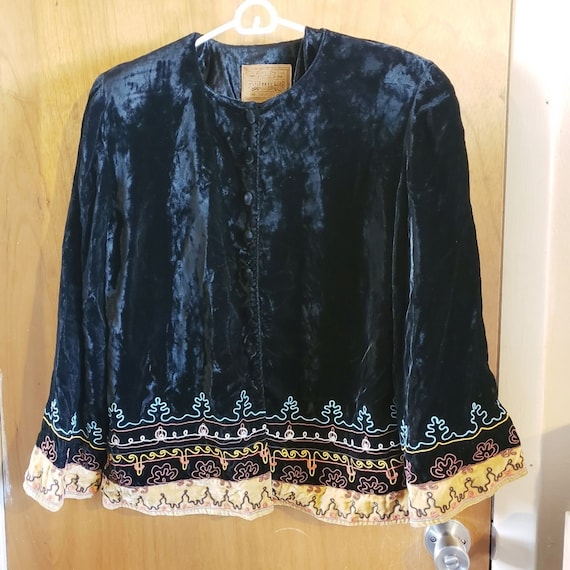 Vintage Double D Ranch velvet embroidered jacket
