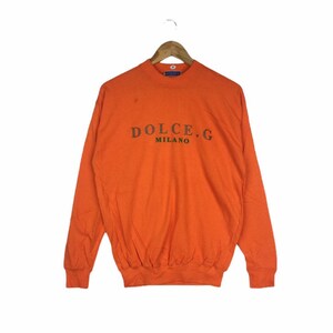 Vintage Dolce G Milano Sweatshirt Casual Jumper Streetwear Pullover Embroidery Spellout