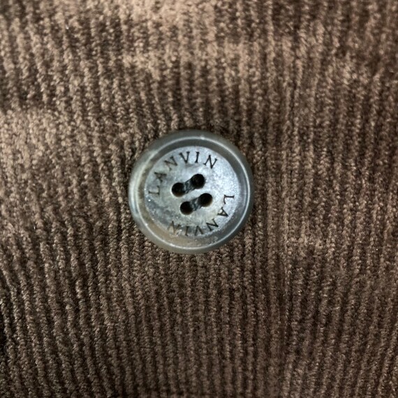 Vintage Lanvin Classique Flat Button Corduroy Coa… - image 3