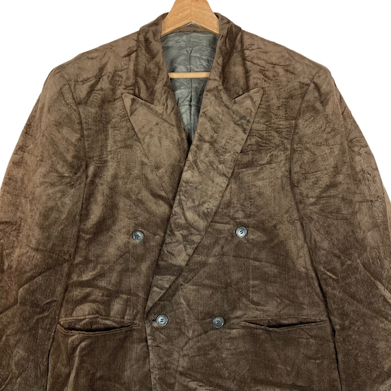 Vintage Lanvin Classique Flat Button Corduroy Coa… - image 2