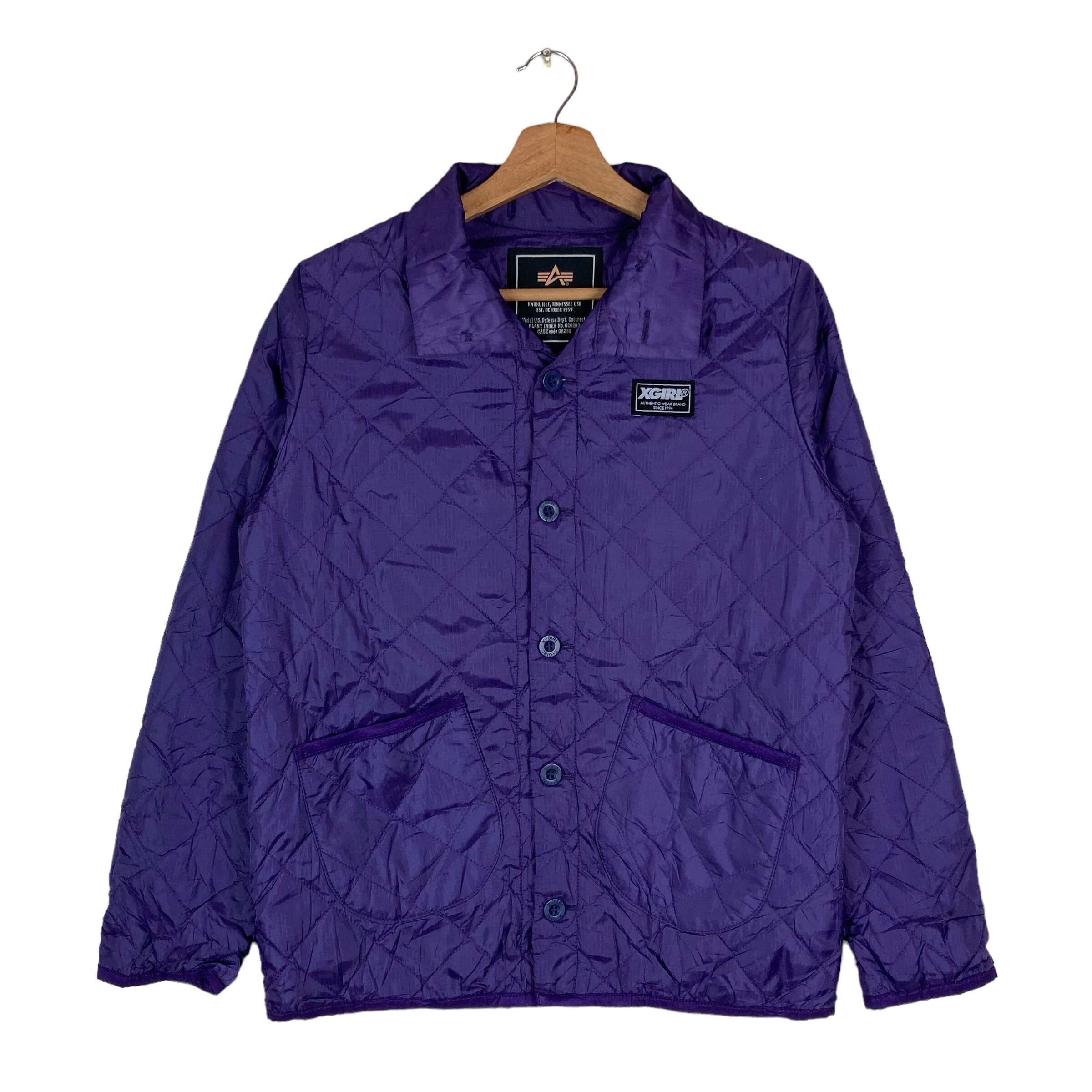 Alpha Industries Collab With Xgirl Flat Button Quilted Jacket - Etsy