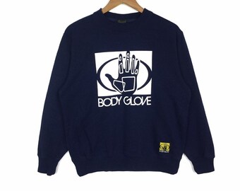 Vintage Body Glove Sweatshirt Casual Jumper Streetwear Pullover big logo