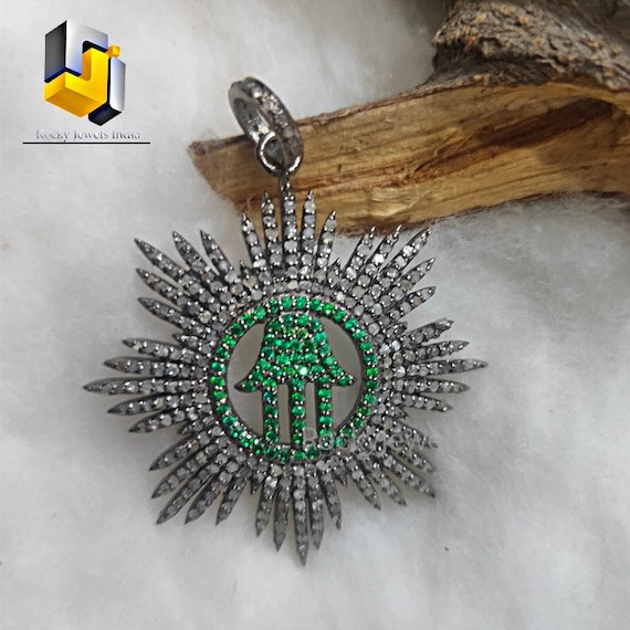 Buy 925 Sterling Silver Pave Setting Natural Diamond Beautiful