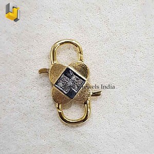 Antique Finish Designer Yellow Plated Pave Diamond Lobster