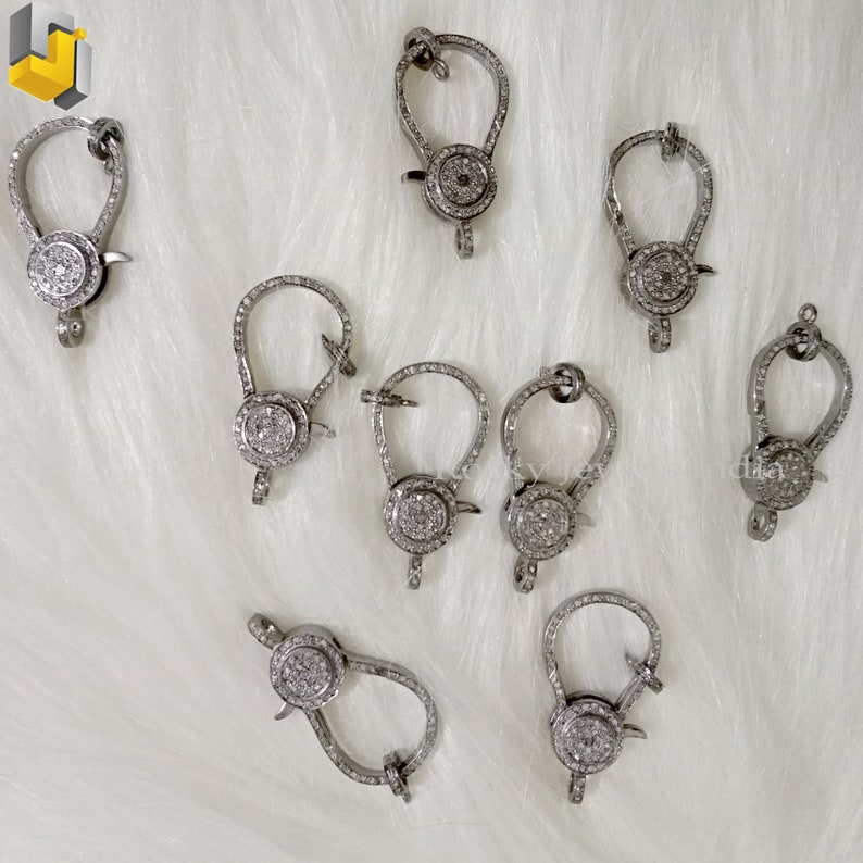 10 pcs of 925 sterling silver pave setting natural diamond pave 10 pcs of 925 sterling silver pave setting natural diamond pave