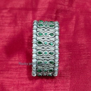 Smaragd Diamant Armband: 925 Sterling Silber Pave Unisex Schmuck