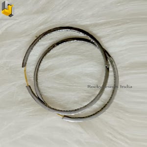 Aros de plata de ley con pavé de diamantes y oro de 14 k (50 mm) imagen 3