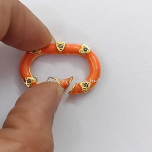 Emaille karabijnsluiting: sterlingzilveren dikke kabelverbindingsconnector