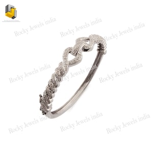 Sterling Silber Diamant Infinity Armreif (2.00ct)