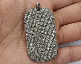 Sterling Silver Pave Diamond Pendant Connector: 4ct Diamond Jewelry