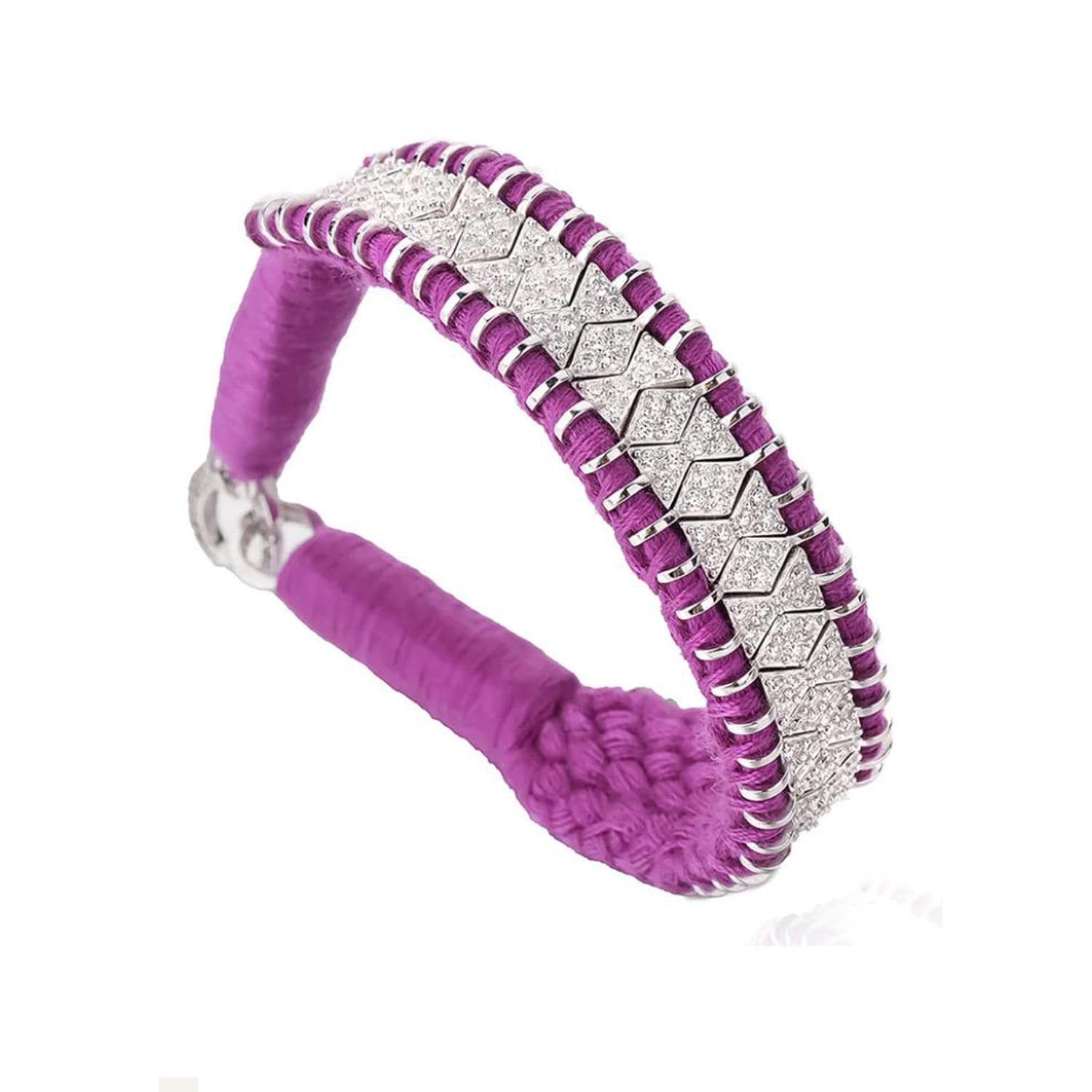 Diamond Macrame Bracelet: Unisex Thread Jewelry, 8.00ct Diamond